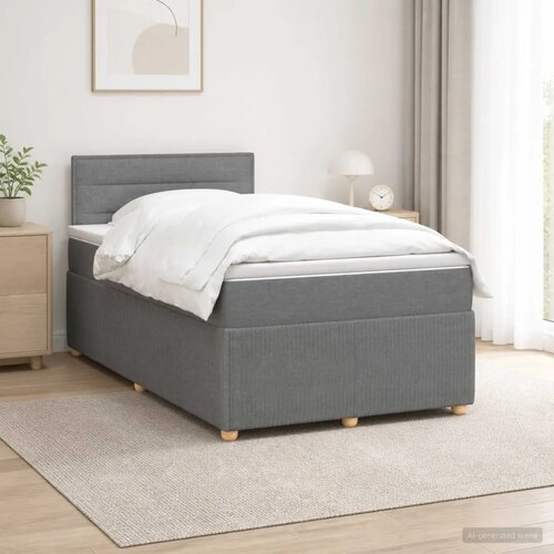  Boxspring krevet s madracem Tamnosiva 120 x 190 cm Tkanina - Tamnosiva 120 x 190 cm Dizajn linija Slike
