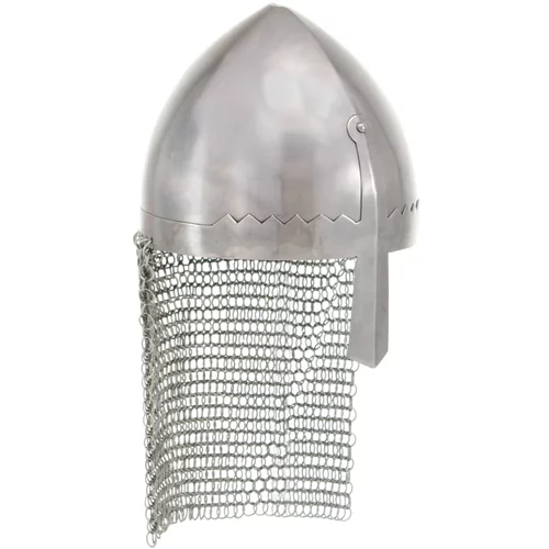 vidaXL Replika viteške kacige za LARP srebrna čelična