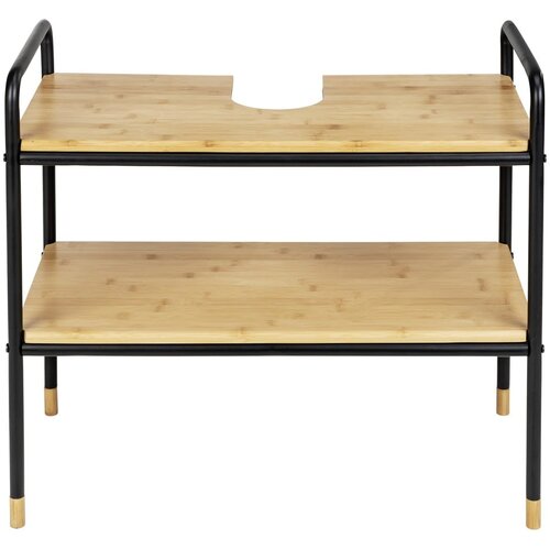 Wenko Ormarić za umivaonik od crnog/prirodnog bambusa 70x60 cm Loft - Slike