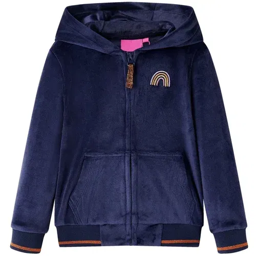 vidaXL Otroška jakna s kapuco mornarsko modra 92