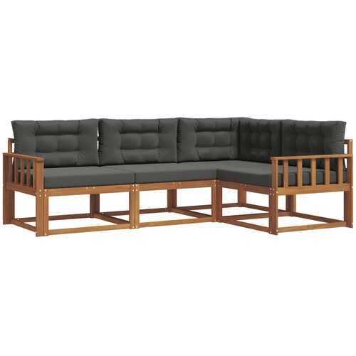  Set vanjskih sofa 4 kom. Prirodna i antracit Smeđa 247,5 x 168,5 x 73 cm Slike