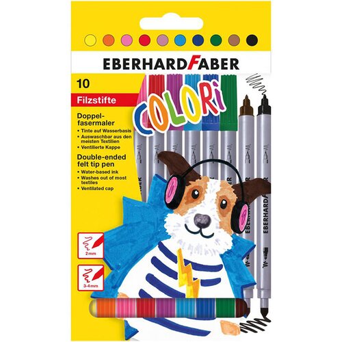 Faber-Castell Flomastri Eberhard Faber Colori, obojestranski, 10 kosov Cene