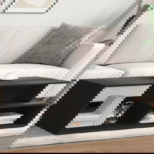 vidaXL Klubska mizica črna 102x55x35 cm inženirski les Cene