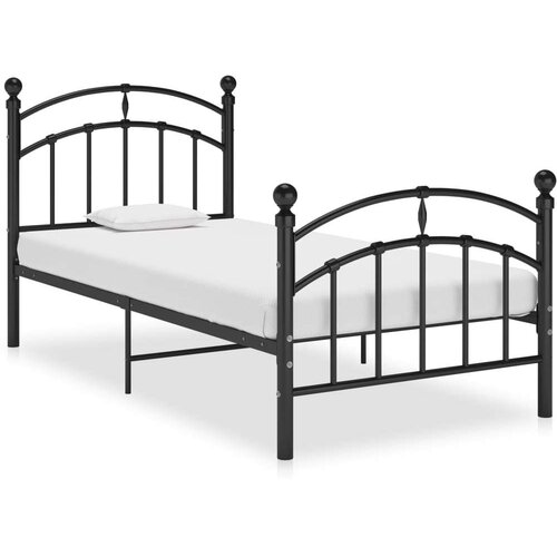  Za krevet crni metalni 100 x 200 cm Slike