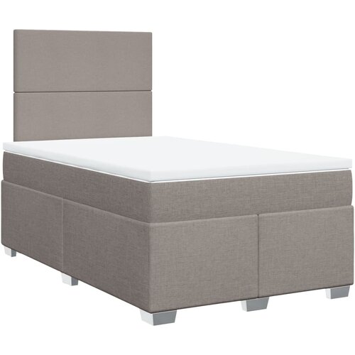 VidaXL Krevet s oprugama i madracem smeđesivi 120 x 200 cm od tkanine Slike