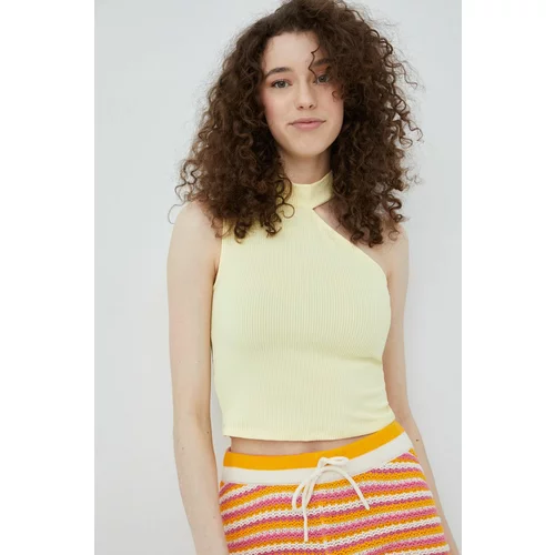 Vero Moda Top za žene, boja: žuta, s poludolčevitom