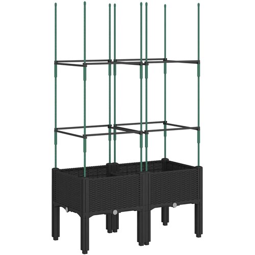  Vrtna sadilica s re&amp;scaron;etkom crna 80 x 40 x 142,5 cm PP Slike
