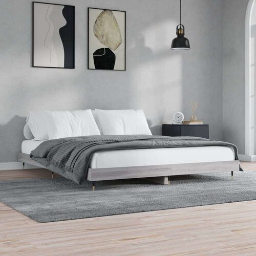 VidaXL okvir za krevet boja hrasta 120 x 200 cm od konstruiranog drva Slike