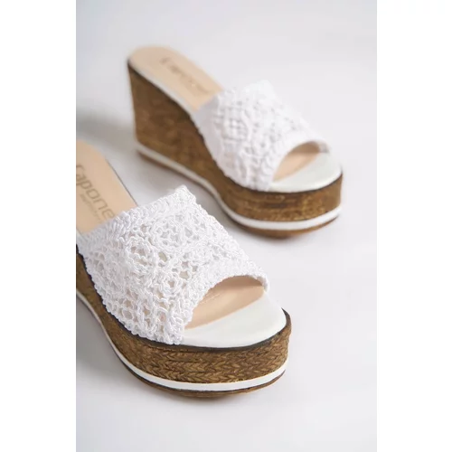 Capone Outfitters Mules - White - Wedge