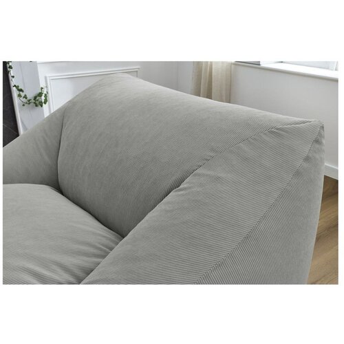 Bobochic Paris Svetlo siva vreča za sedenje iz rebrastega žameta Lilibet &amp;ndash; Slike
