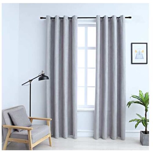 vidaXL Zavjese za zamračivanje s prstenima 2 kom sive 140 x 225 cm Cijene