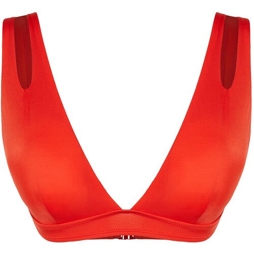 Trendyol Red Triangle Cut Out/Windowed Bikini Top Slike