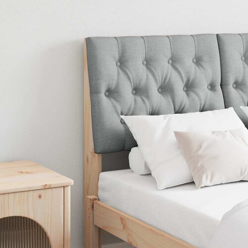 VidaXL Tapecirani uzglavlje Svijetlo siva 120 cm Čvrsto borovo drvo Slike