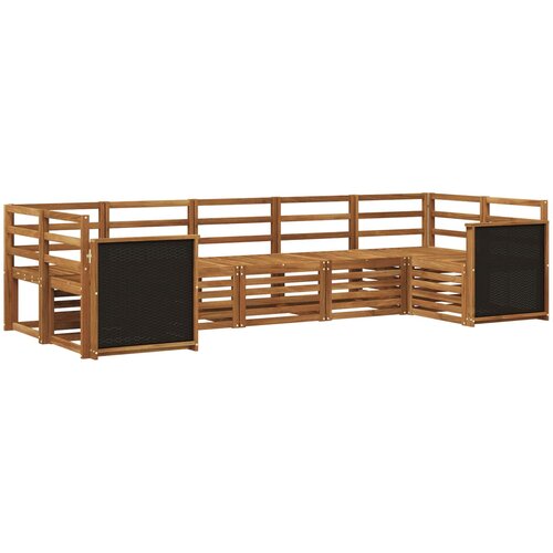  Set vanjskih sofa 6 kom. Prirodna Čvrsto drvo akacije Smeđa Slike