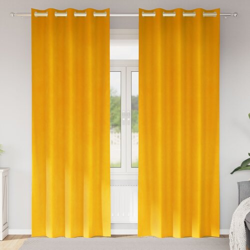 VidaXL Zavjese Senf žute Poliester 140 x 225 cm Dekorativni umetci Slike