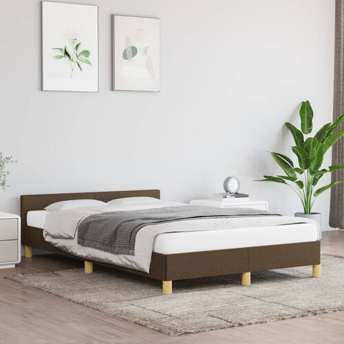 vidaXL okvir za krevet s uzglavljem tamnosmeđi 120x200 cm od tkanine Cijene