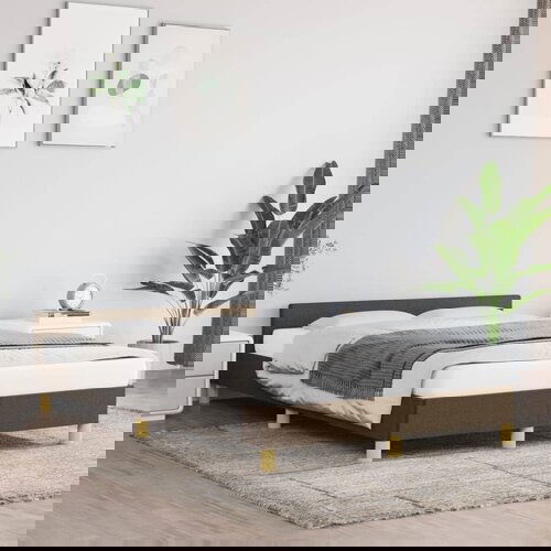 VidaXL Posteljni okvir z vzglavjem temno rjav 120x200 cm blago Slike