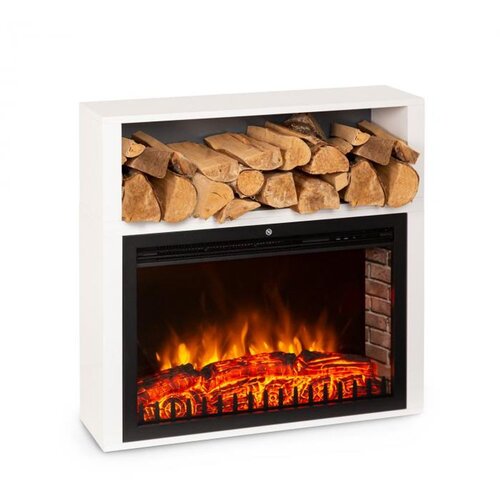 Klarstein mauna loa, električni kamin, 2000 w, led-plameni, daljinski upravljalnik, lesena polica, bel Cene