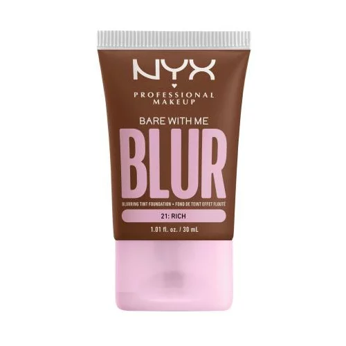 NYX Professional Makeup Bare With Me Blur Tint Foundation mat puder s srednjo prekrivnostjo 30 ml Odtenek 21 rich