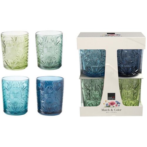 ROYAL LEERDAM MATCH&amp;amp;COLOR, KOZARCI ZA VODO, MODRI, 350ml, 4 KOS, (22153078) Slike