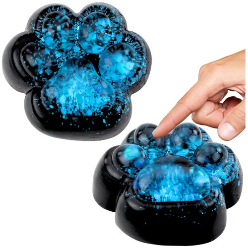  Squishy Cat Paw Anti-Stress Sensory Squishy Black Blue Glitter Slike