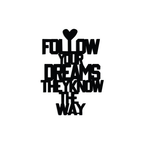 Opviq Zidna dekoracija Dreams Way, 40x54 cm, 1,5 mm, Crna Slike