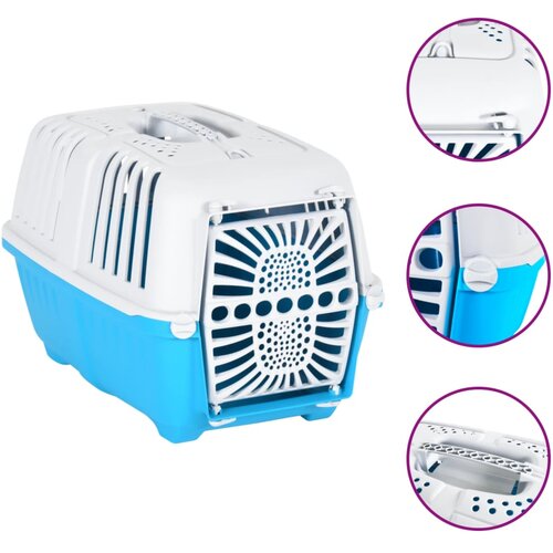 vidaXL Transporter za ljubimce bijelo-plavi 48x31 5x33 cm polipropilen Cijene