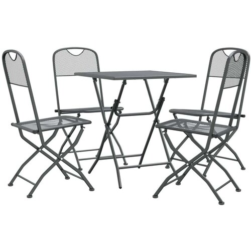  Vrtna garnitura - 5-dijelni vrtni blagovaonski set ekspandirani metal antracit - Dužina stola 60 cm 4 Slike