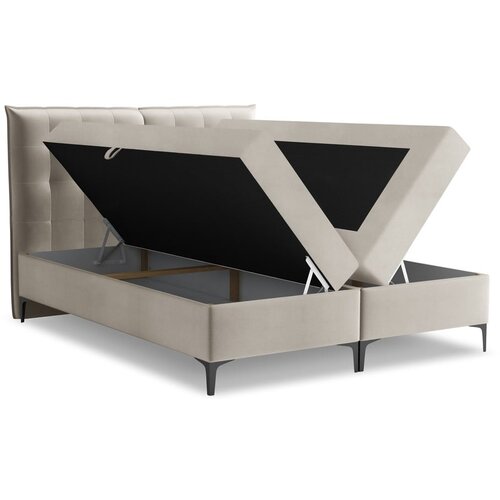 Makamii Smeđe-sivi boxspring krevet s prostorom za odlaganje 180x200 cm Mikana &amp;ndash; Slike