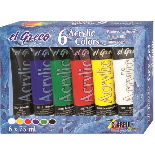  akrilne boje El Greco - set 6 x 75 ml Cene