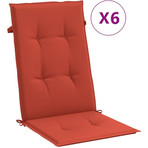  Jastuci za stolice 6 kom pro&amp;scaron;arano crvena 120x50x4 cm tkanina Slike