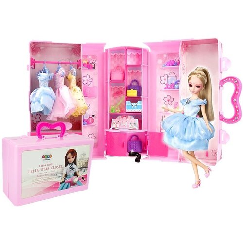  Set za igru u koferu sa lutkom i raznom odjećom - roza Cijene