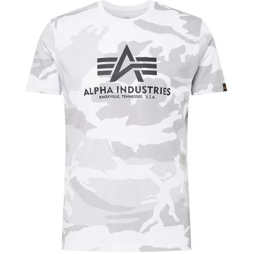 Alpha Industries Majica kameno siva / svijetlosiva / crna / bijela