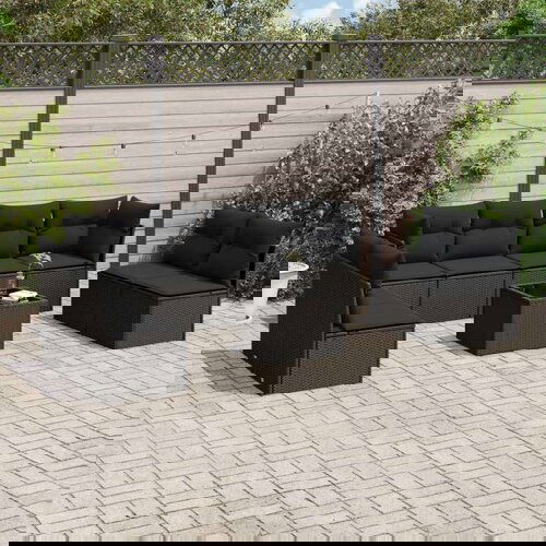  9-dijelni set vrtnih sofa s jastucima crni od poliratana Cijene