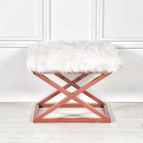 Atelier Del Sofa Capraz Plush - Copper, White CopperWhite Pouffe Cijene