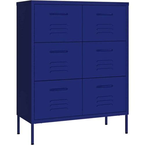 VidaXL Omarica s predali mornarsko modra 80x35x101,5 cm jeklo Slike
