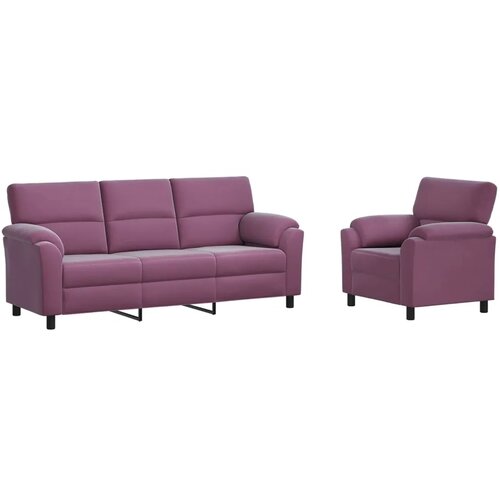  Set sofe 2 pcs Ljubičasta Bar&amp;scaron;un - Ljubičasta 1 sjedalo + trosjed Slike