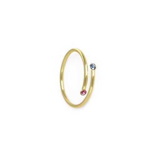 Victoria Cruz iris gold multicolor crystal ženski prsten sa swarovski kristalima ( a3560-mda ) Slike