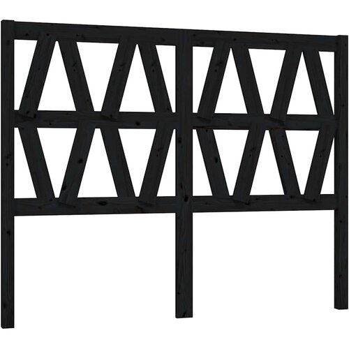  Uzglavlje za krevet crno 126 x 4 x 100 cm od masivne borovine Slike
