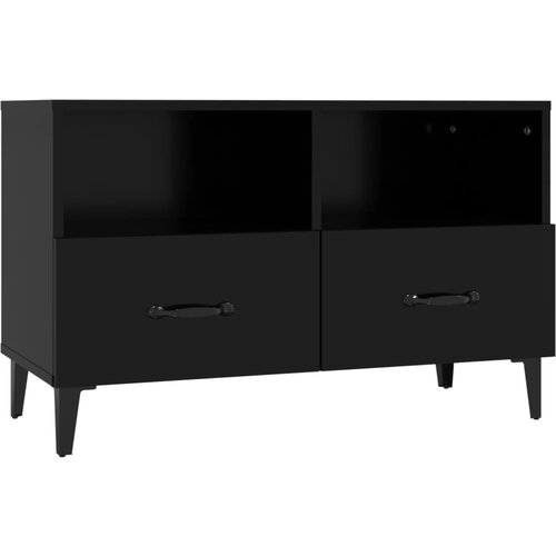 Maison Chic TV omarica - TV enota - Televizijska omarica črna 80x36x50 cm inženirski les, (21701194) Cene