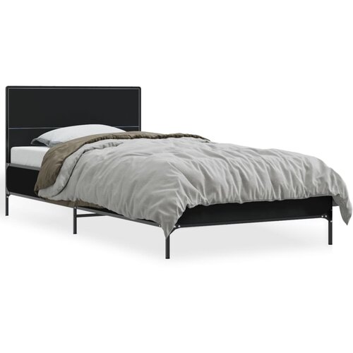 vidaXL Okvir za krevet crni 90 x 190 cm od konstruiranog drvo i metal Cene