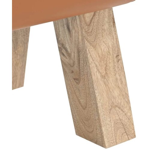  Klupa 60 x 30 x 45 cm Prava koža Smeđa - Smeđa Cijene