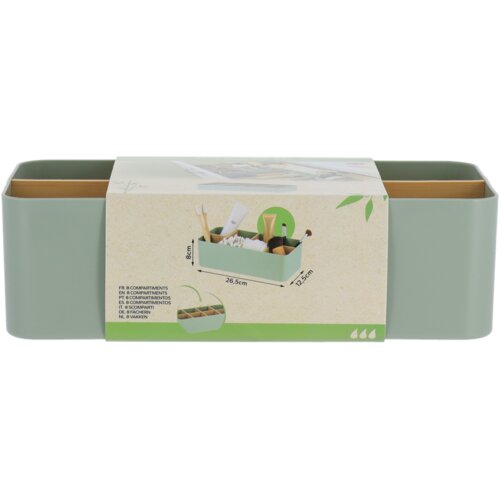 Tendance organizator pravokutni 8 pregrada, Plast/bambus zelena Slike