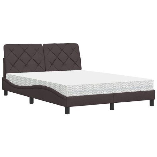 vidaXL Krevet s madracem tamnosmeđi 140x200 cm tkanina Cijene