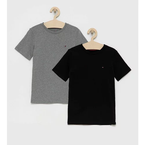 Tommy Hilfiger Dječja pamučna majica kratkih rukava boja: siva