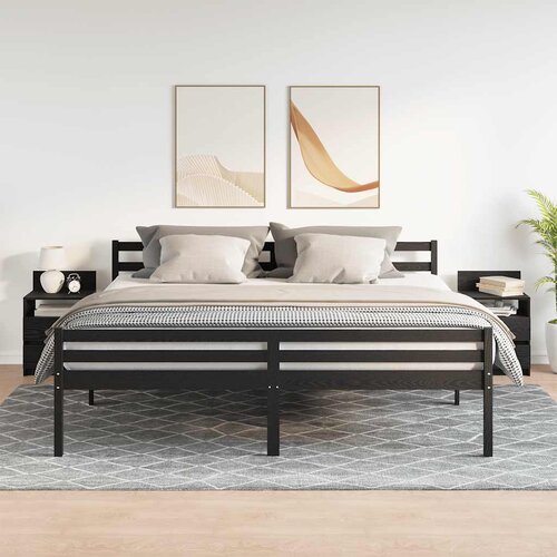  Noćni ormarići 2 kom s 2 ladice crne boje 40x33x60 cm Slike