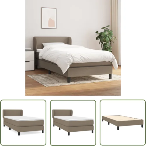 The Living Store Box spring postelja z vzmetnico taupe 100x200 cm blago - Box Spring Postelja, (21737323)