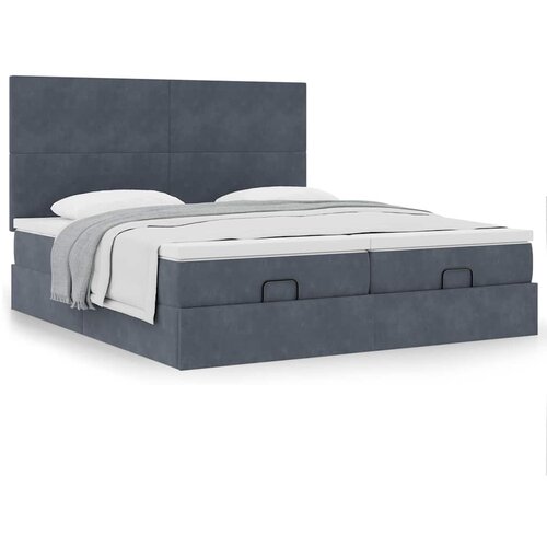 vidaXL Okvir kreveta s madracima tamnosivi 200x200cm baršunasti Cijene