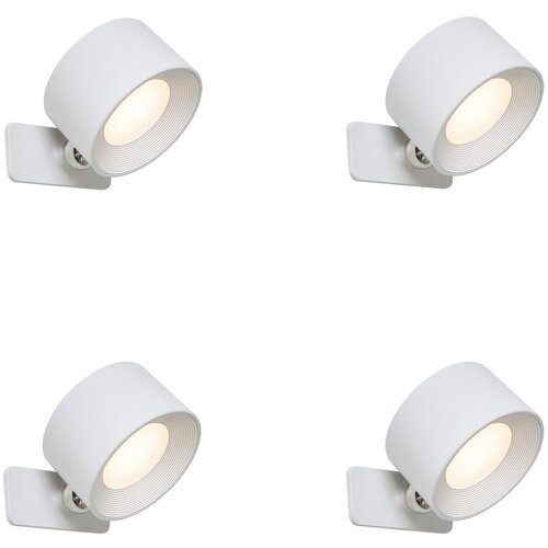 QAZQA Set van 4 moderne wand- en plafondlampen wit incl. LED oplaadbaar - Bright Slike