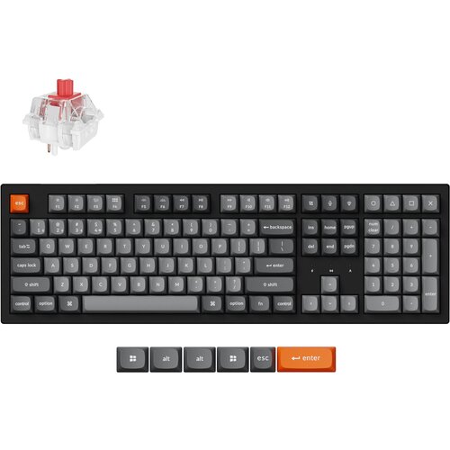 KEYCHRON K10 Max Brezžična Mehanska Tipkovnica, Bluetooth / 2.4 GHz, Bela osvetlitev, Super Red Switch, US Layout, K10M-A1, (21733755) Slike